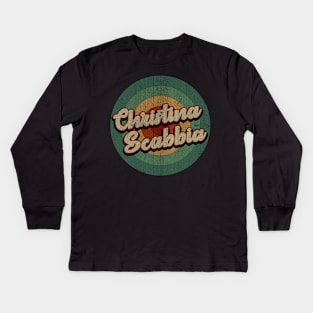 Circle Retro Vintage Christina Scabbia Kids Long Sleeve T-Shirt